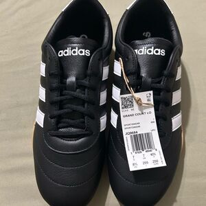 Adidas Men's Black and White Grand Court Sneakers
